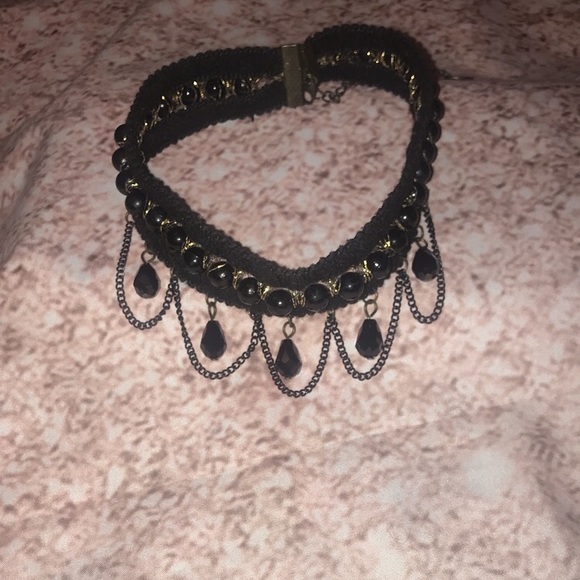 Unique Black Victorian Choker Necklace - Picture 2 of 5